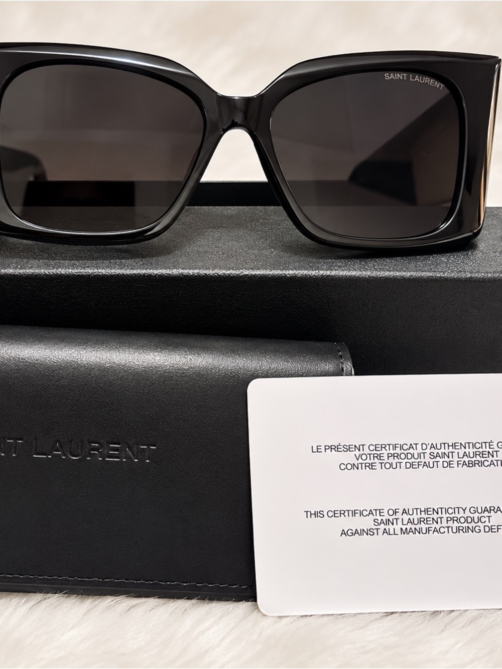 Saint Laurent Black Oversized Square Sunglasses